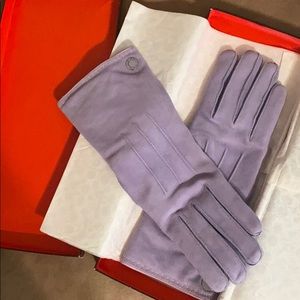 Purple suede coach gloves- brand new, never worn